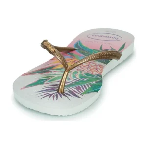 Havaianas SLIM TROPICAL Couleur Blanc / Doré mode 12
