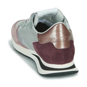 pas cher marque Philippe Model TROPEZ X LOW WOMAN Couleur Gris / Rose / Prune 16