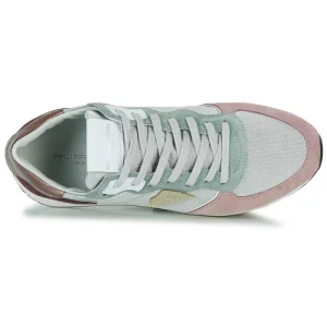 pas cher marque Philippe Model TROPEZ X LOW WOMAN Couleur Gris / Rose / Prune 18