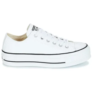 officiel Converse CHUCK TAYLOR ALL STAR LIFT CLEAN LEATHER OX Couleur Blanc 10