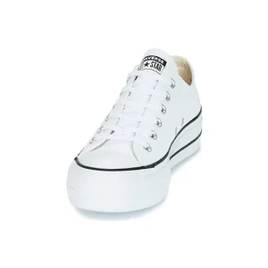 officiel Converse CHUCK TAYLOR ALL STAR LIFT CLEAN LEATHER OX Couleur Blanc 12