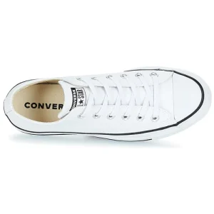 officiel Converse CHUCK TAYLOR ALL STAR LIFT CLEAN LEATHER OX Couleur Blanc 18