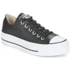 Converse CHUCK TAYLOR ALL STAR LIFT CLEAN LEATHER OX Couleur Noir / Blanc Authentic Original licence 22