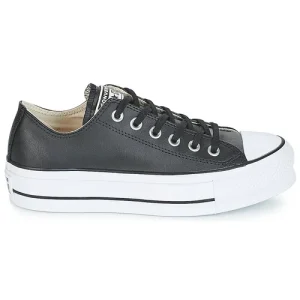 Converse CHUCK TAYLOR ALL STAR LIFT CLEAN LEATHER OX Couleur Noir / Blanc Authentic Original licence 10