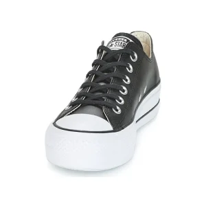 Converse CHUCK TAYLOR ALL STAR LIFT CLEAN LEATHER OX Couleur Noir / Blanc Authentic Original licence 12