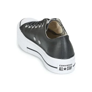 Converse CHUCK TAYLOR ALL STAR LIFT CLEAN LEATHER OX Couleur Noir / Blanc Authentic Original licence 16