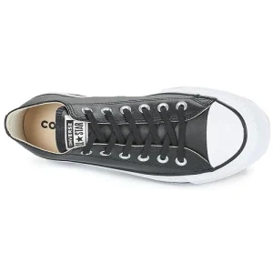Converse CHUCK TAYLOR ALL STAR LIFT CLEAN LEATHER OX Couleur Noir / Blanc Authentic Original licence 18
